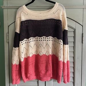 Scoop Neck Knit Sweater Ya Los Angeles
